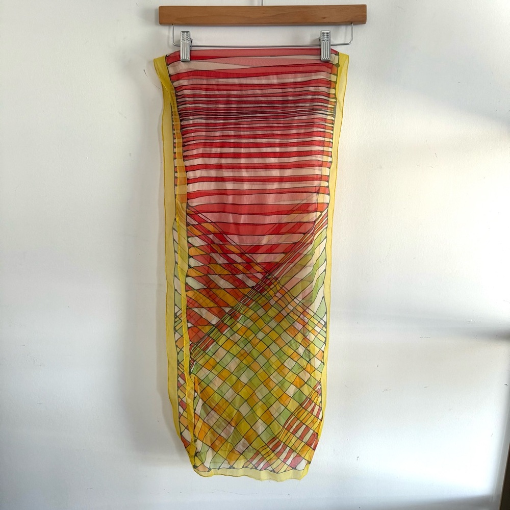 Vintage colorful Striped and Plaid Scarf